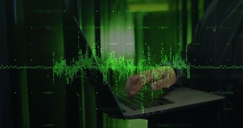 Data Processing in IT Technician Using Laptop near Servers - Download Free Stock Images Pikwizard.com