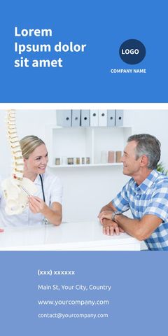 Doctor Consults Patient with Spine Model Promoting Healthcare Services - Download Free Stock Templates Pikwizard.com