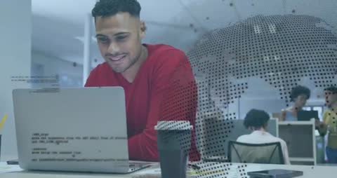 Young Programmer in Modern Workspace Analyzing Code