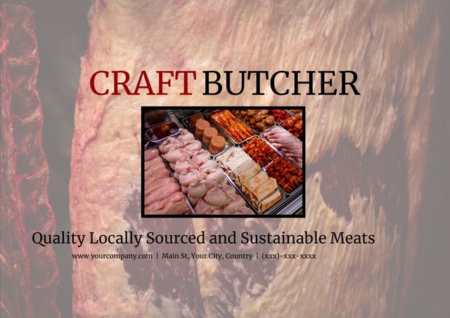 Artisanal Craft Butcher Shop Advertising Sustainable Meat Selection - Download Free Stock Templates Pikwizard.com