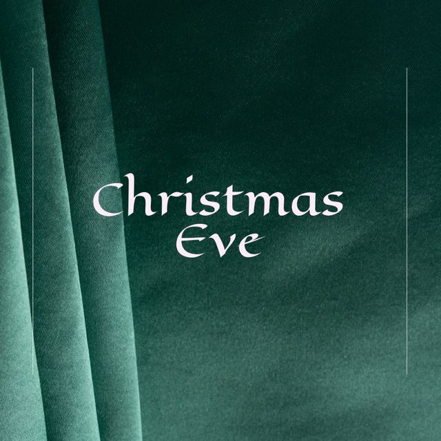 Composition of christmas eve text over green background. Christmas, festivity, celebration and tradition concept digitally generated video.