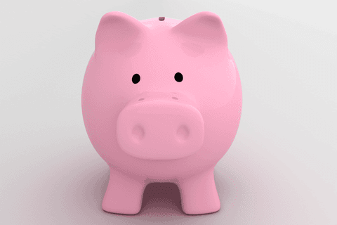 Digital illustration of piggy bank on transparent background