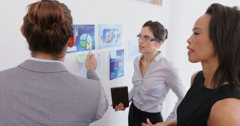 Entrepreneurs Analyzing Financial Graphs During Meeting