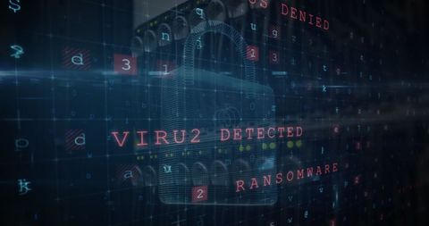 Digital Security Lock with Data and Ransomware Warning - Download Free Stock Images Pikwizard.com