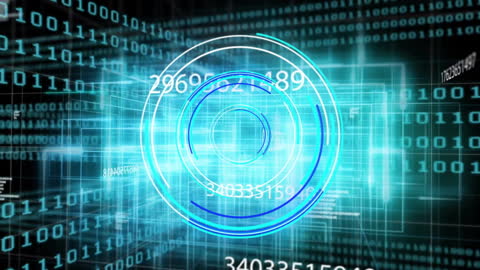 Futuristic Target Interface with Binary Code Overlay