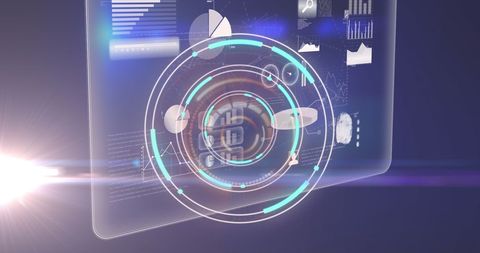 Digital Data Interface with Holographic Infographics - Download Free Stock Images Pikwizard.com