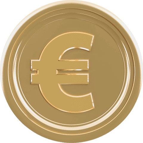 Digital Gold Euro Coin Isolated on Transparent Background - Download Free Stock Videos Pikwizard.com