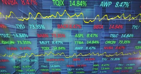 Stock Market Graphs and Binary Codes Overlay - Download Free Stock Images Pikwizard.com