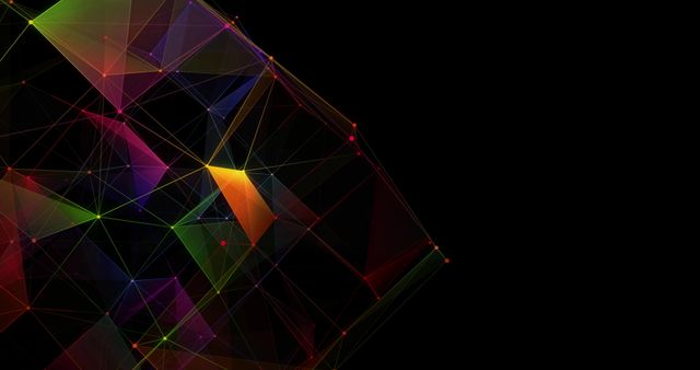 Abstract Geometric Sphere with Floating Colorful Shapes on Black Background - Download Free Stock Images Pikwizard.com