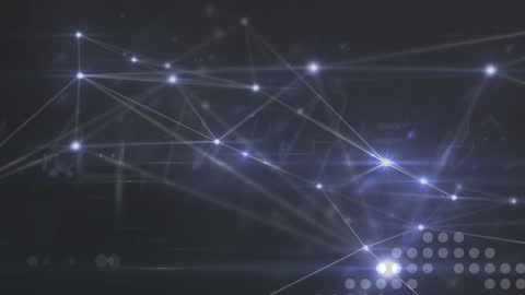 Dark Abstract Network with Glowing Connections