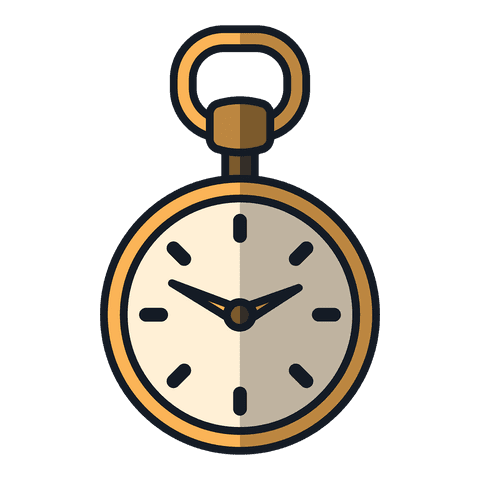 Vintage Gold Pocket Watch Illustration on Transparent Background - Download Free Stock Videos Pikwizard.com