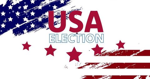 Bold usa election banner with distressed stars stripes and patriotic campaign typography