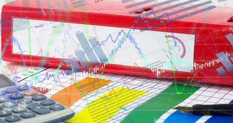 Financial Data Processing in Office With Digital Composite Charts - Download Free Stock Images Pikwizard.com