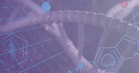 Pancreatic cancer awareness with dna helix and medical icons