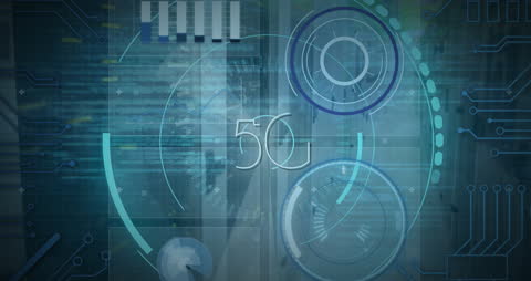 Futuristic 5G Technology with Data Analysis Visuals