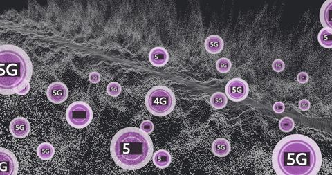 Futuristic Network Symbols in Digital Abstract Environment