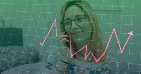 Businesswoman Analyzing Market Trends at Home