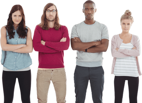 Diverse Group of Young Professionals Transparent Background