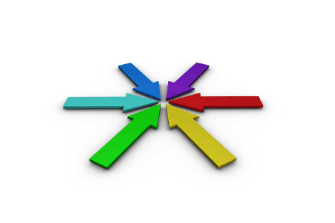 colorful arrows converging on transparent background - Download Free Stock Videos Pikwizard.com