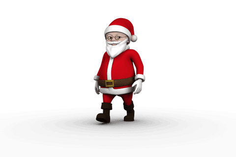 Santa Claus Walking on Transparent Background for Christmas