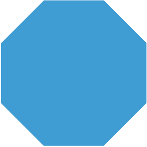 Transparent Blue Octagon Shape with Copy Space PNG