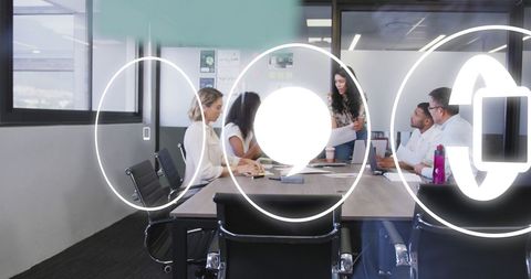 Diverse Business Team Discussing Technology Solutions