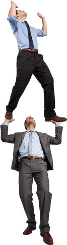Transparent business teamwork success concept