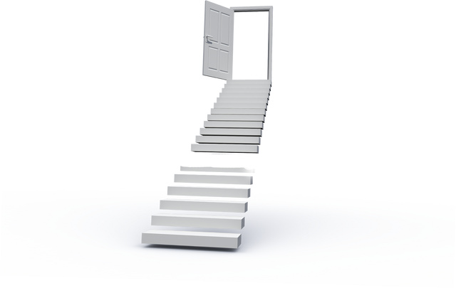 Floating Stairs Leading to Open Door on Transparent Background - Download Free Stock Videos Pikwizard.com