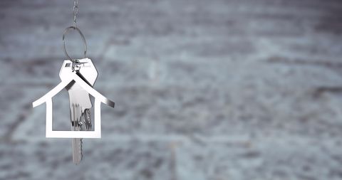 House Keychain Symbolizing Home Ownership and Security