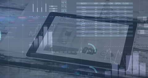 Digital Interface Displaying Financial Data on Tablet