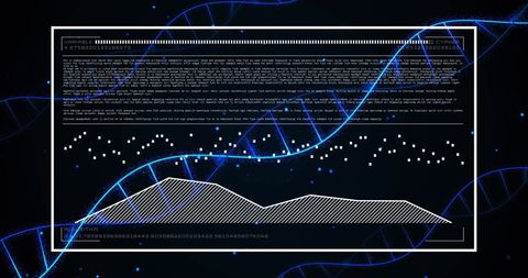DNA Strands Overlaying Data Interface Conceptual Art - Download Free Stock Images Pikwizard.com