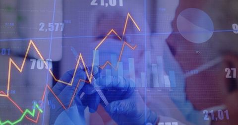 Medical Professional Analyzing Data with Advanced Visualization