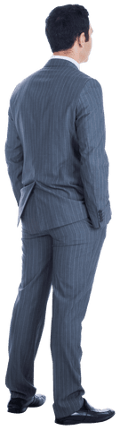 Businessman in Formal Suit Standing on Transparent Background