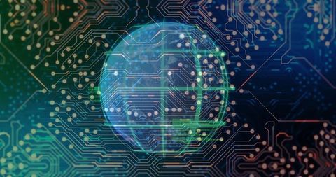Innovative Digital Globe Overlaying Printed Circuit Board