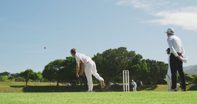 Fast Bowler Delivering Cricket Ball - Download Free Stock Images Pikwizard.com