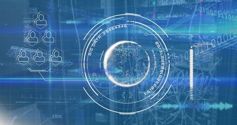 Advanced Global Data Processing with Digital Interfaces - Download Free Stock Images Pikwizard.com
