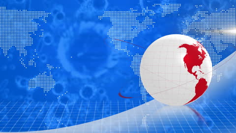 Global Map Overlay with Virus Cells and Globe Representation