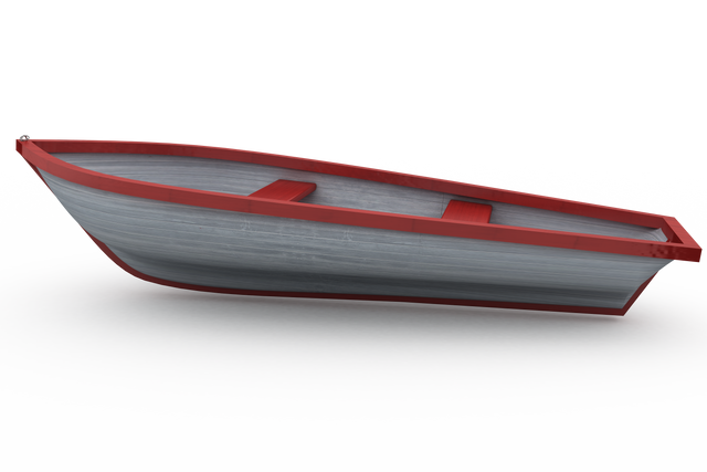 Transparent Red and White Painted Boat Isolated on White Background - Download Free Stock Videos Pikwizard.com