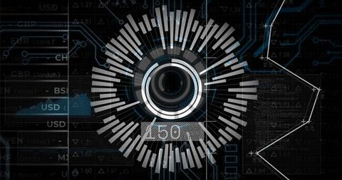 futuristic dashboard ui with gauge and digital interface elements - Download Free Stock Images Pikwizard.com