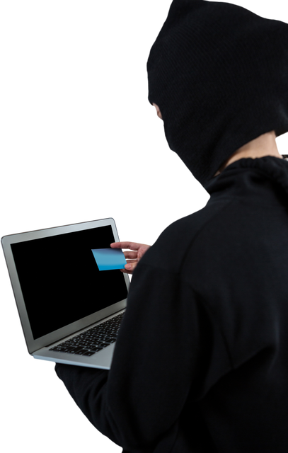 Transparent Background Hacker Remotely Stealing Credit Card Information with Laptop - Download Free Stock Videos Pikwizard.com