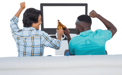 Transparent Background of Friends Cheering Watching Sports - Download Free Stock Videos Pikwizard.com