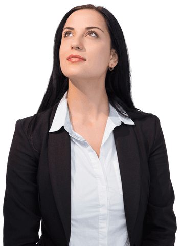 Confident Businesswoman Looking Up Transparent Background