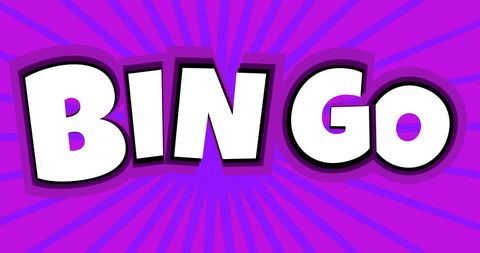 Vibrant Bingo Text Artwork on Purple Striped Background - Download Free Stock Images Pikwizard.com