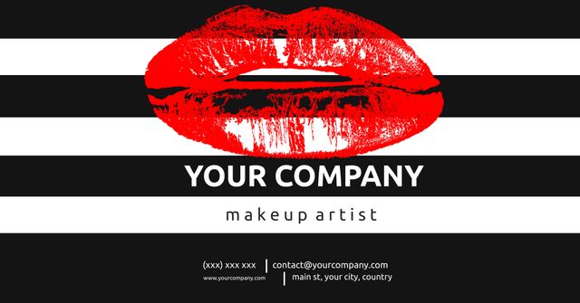 Bold Red Lips with Stripes for Elegant Beauty Branding - Download Free Stock Templates Pikwizard.com