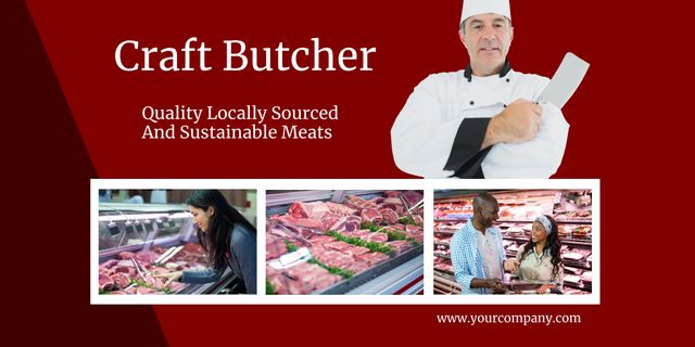 Artisanal Butcher Promotes Sustainable and Quality Meats - Download Free Stock Templates Pikwizard.com