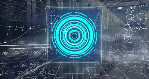 Abstract Digital Interface in a Futuristic Server Room Environment