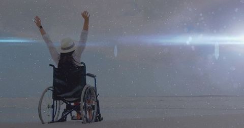 Empowered solitude: embracing independence on serene beach