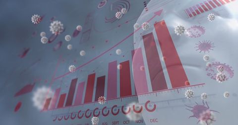 Coronavirus Pandemic Visualization with Data Graphs and Virus Cells