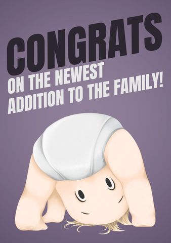 Adorable Baby Welcome Card for Family Celebrations