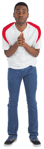 nervous football fan in white shirt isolated on transparent background - Download Free Stock Videos Pikwizard.com